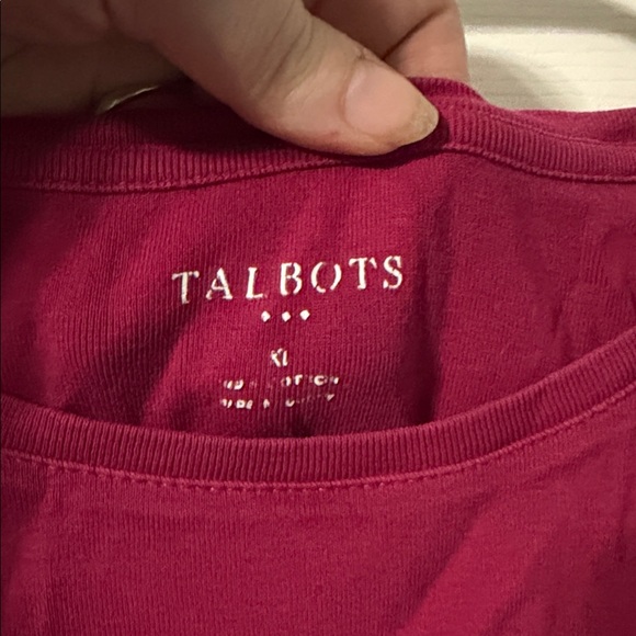 Talbots Raspberry Pink Crewneck Long Sleeve Top - Picture 2 of 3